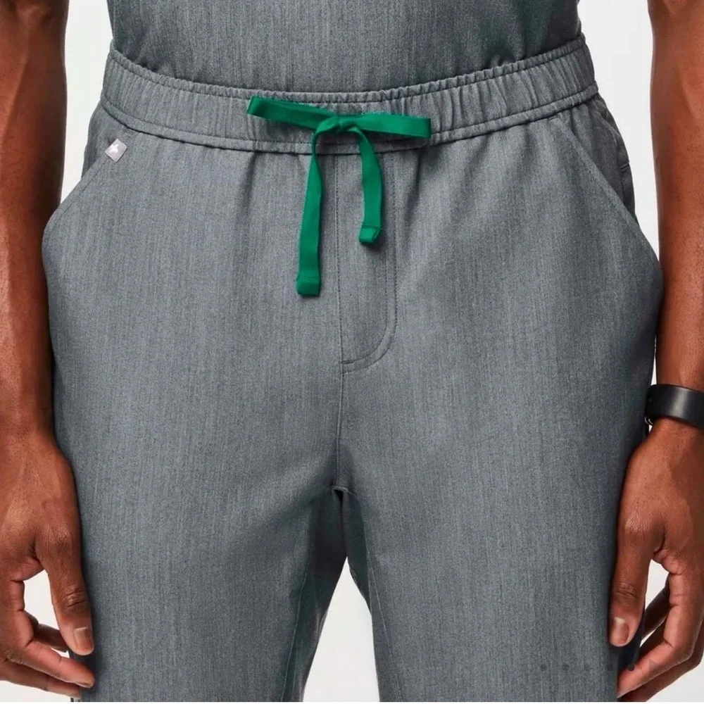 Figs Scrubs Jogger Pants Men’s Graphite Gray with Green Drawstring Size XXL